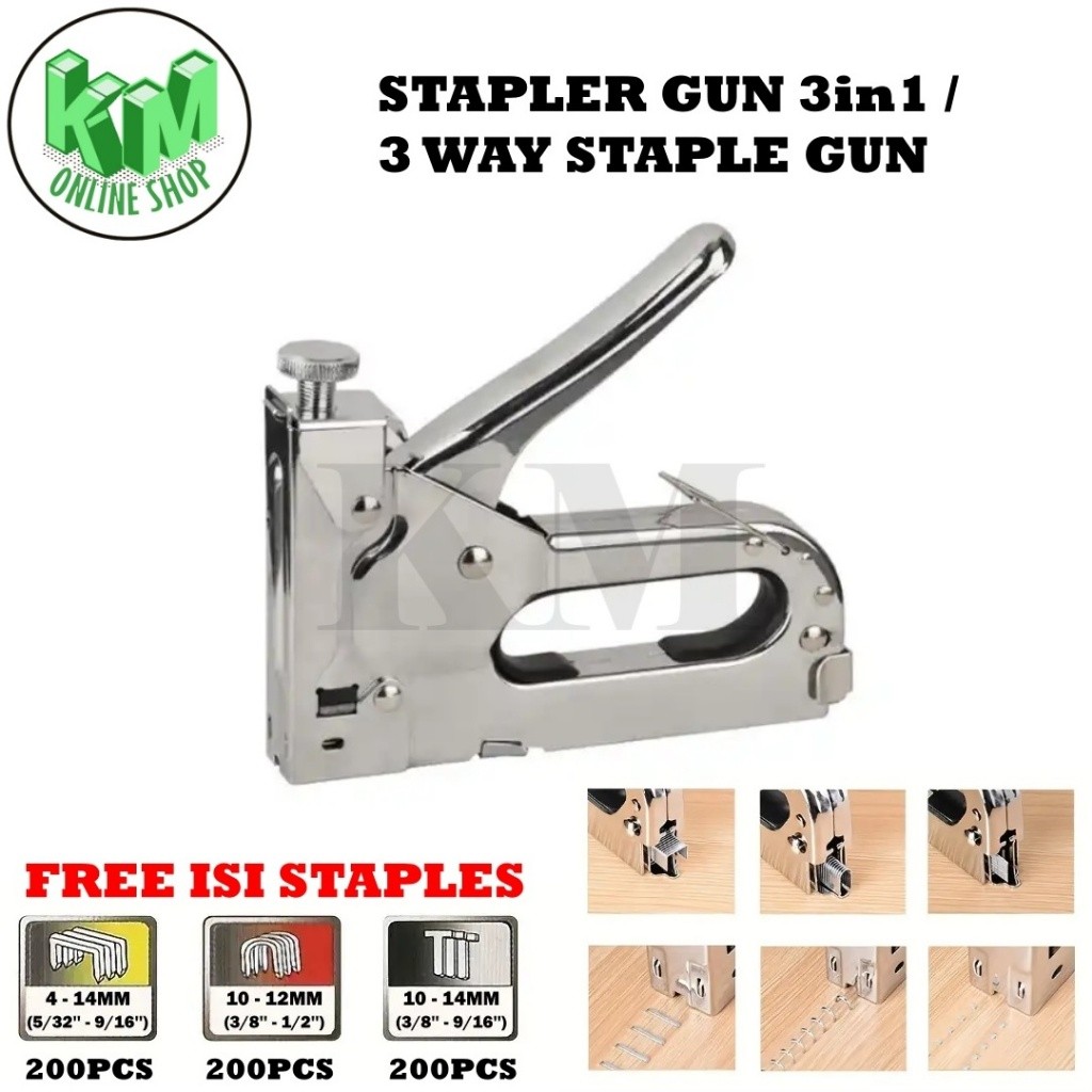 

Stapler Gun 3 In 1 Staples Tembak Gun Tracker 3 Way Alat Tembak Staples Gun Tacker