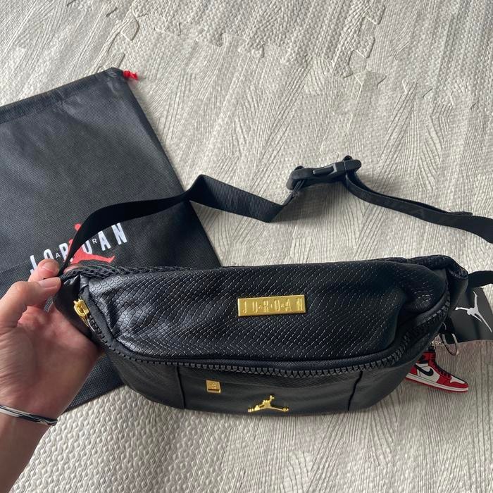 Waistbag Air Jordan Regal Crossbody / Leather Snake Black Gold #Gratisongkir #Sale #Discount