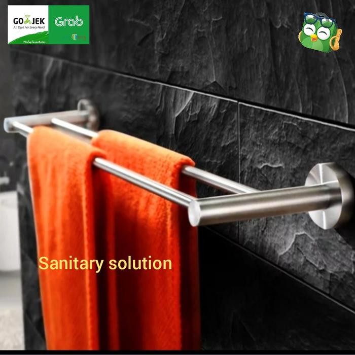 Gantungan Handuk Stanless Steel 70cm.Rak handuk dobel.Rak Handuk baju