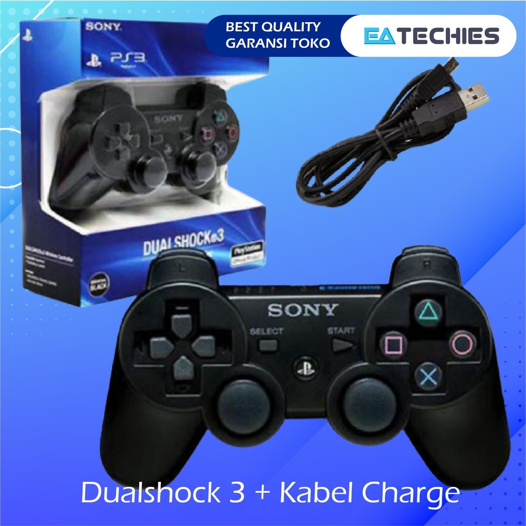 Dualshock 3 / Stick PS3 / Joystick PS 3 / Gamepad Wireless Original Dengan Kabel USB Dualshock 3