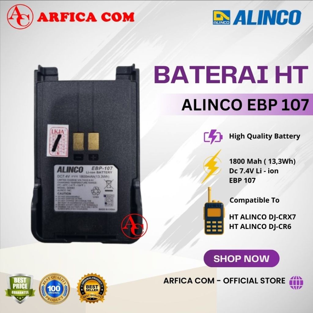 BATRE HT ALINCO DJ CRX7 DJ CRX6 EBP 107 EBP107 BATTERY ALINCO