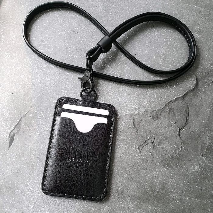 

Bds Brooks - Handcrafted Leather Lanyard Id Card Holder, Triple Slot