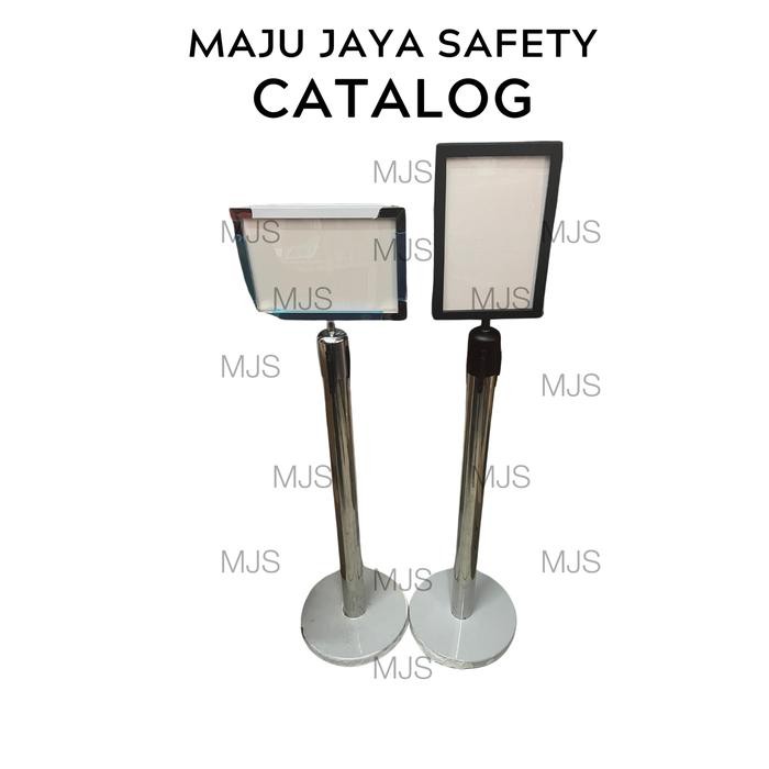 

Sign Frame A4 Standing Signageposter Stainless Papan Tiang Antrian Potrait Silver Hitam Frame Tiang