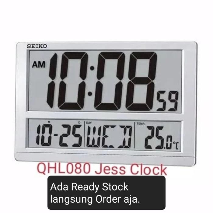 Qhl080 Jam Dinding Digital Seiko Original