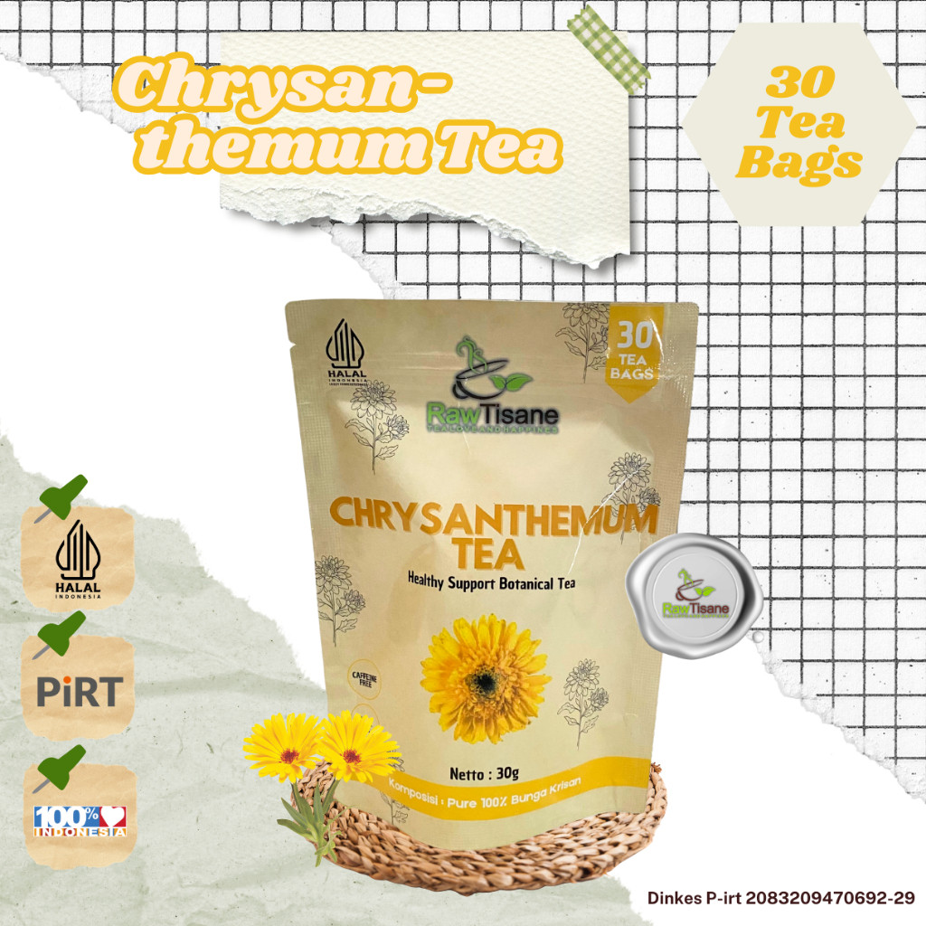 

RAW TISANE Chrysanthemum Tea : Teh Celup Bunga Krisan All Varian Isi 30 Tea Bag