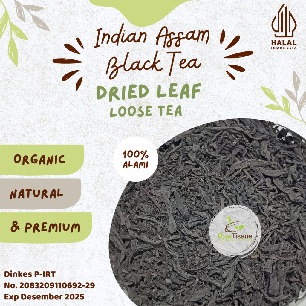 

RAW TISANE Assam Black Tea Indian / India Black Tea / Teh Hitam Assam India Isi 100 Gram