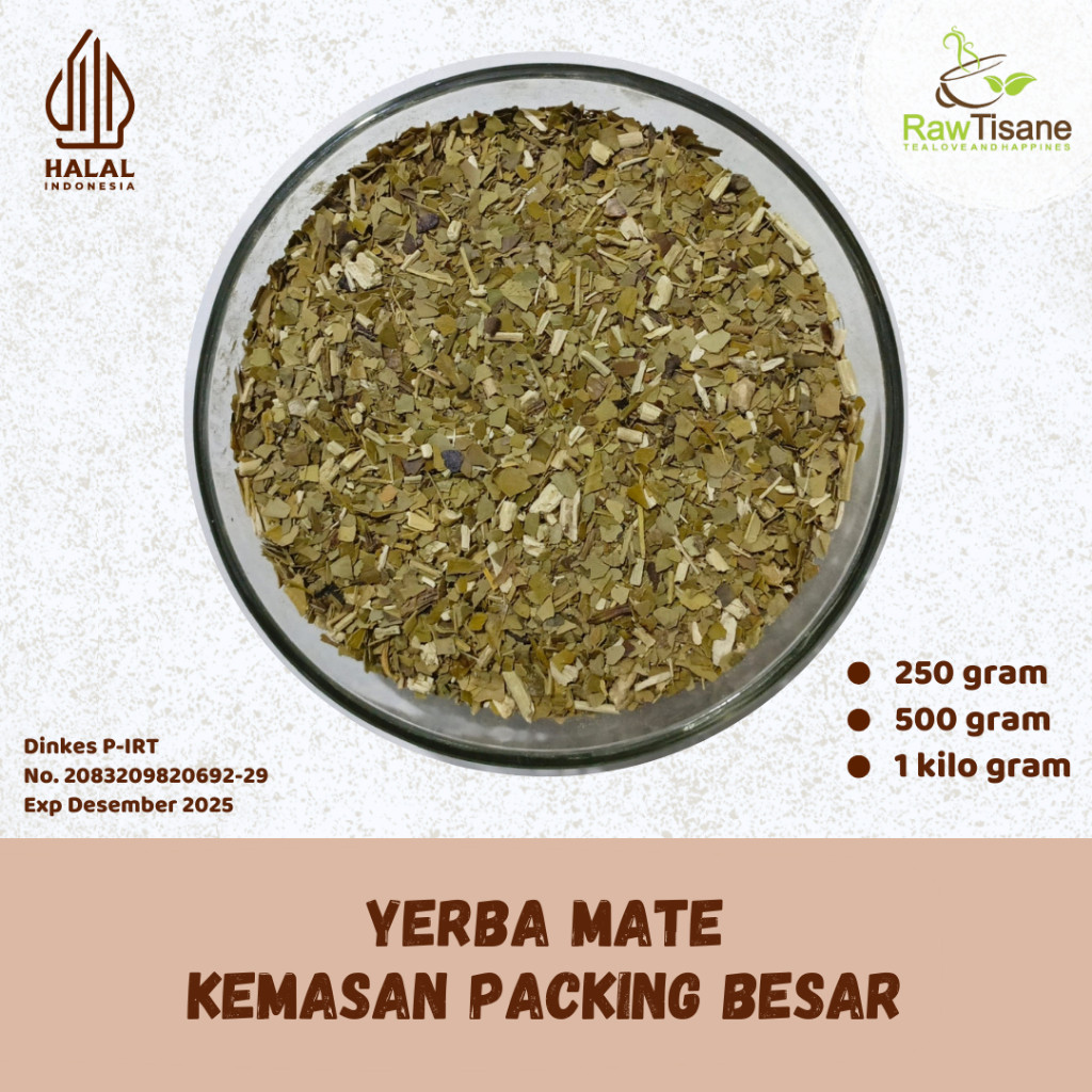 

RAW TISANE Yerba Mate Tea / Brazilian Yerba Mate Quality / Teh Daun Yerba Mate Isi 1 Kg