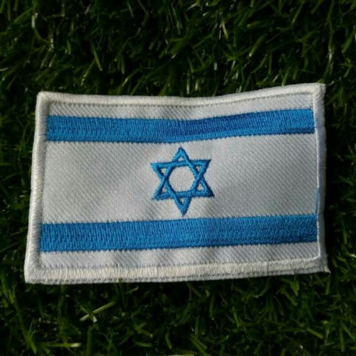 ORIGINAL Bordir Israel Tel Aviv Emblem Patch Bendera Flag Jerusalem Aksess Fashion Kekinian Anak