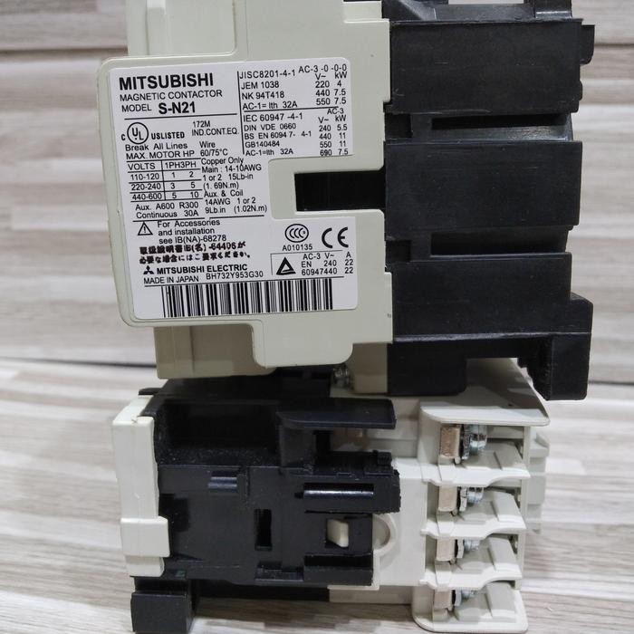 KONTAKTOR MITSUBISHI SN21/SN 21 32A 110VAC 3P/KONTAKTOR MITSUBISHI S-N21/KONTAKTOR MITSUBISHI
