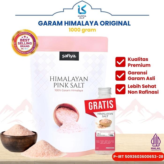 

[GRATIS] Garam Himalaya Safiya 1 Kg Pink Salt Original GRATIS Pink Himsalt 110 gr Penyedap Rasa