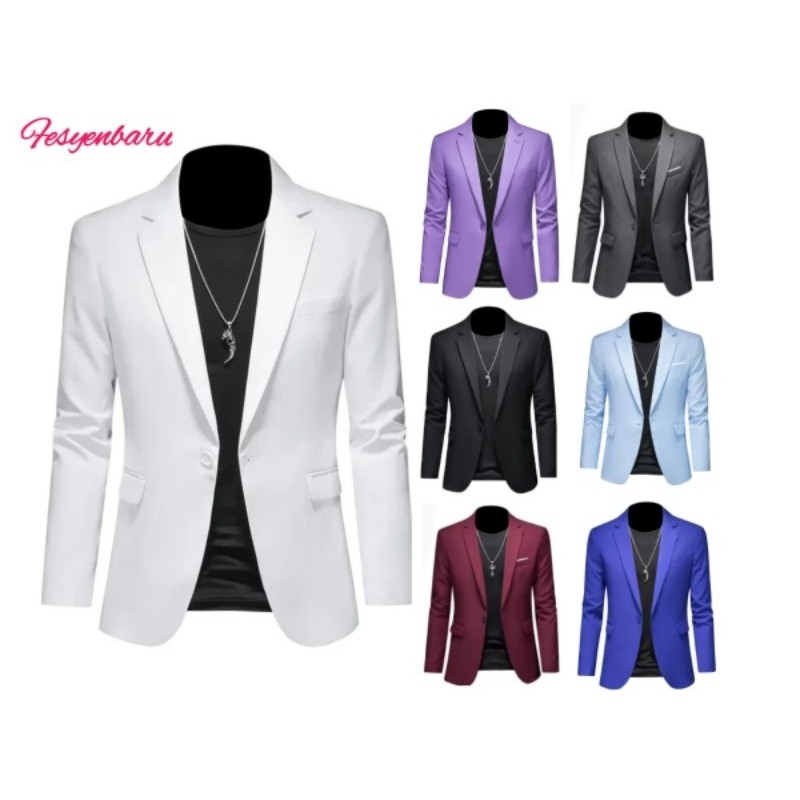 Vall Jas / blazer pria / Jas pria hitam / abu / nevy / ungu / putih / biru / hijau / Slim fit formal
