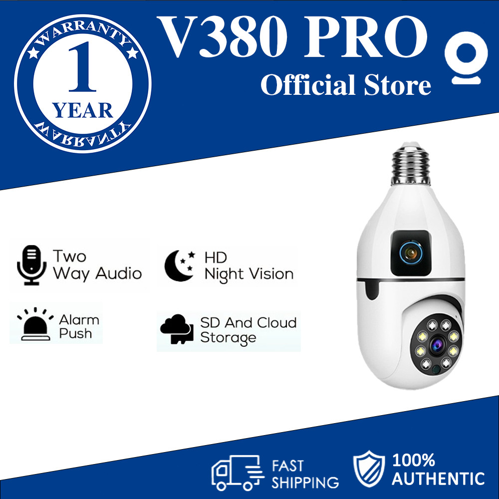 NEW PRODUCT KAMERA CCTV V380PRO DUAL LENS LIGHT BULB MODEL DILENGKAPI DENGAN SENSOR GERAKAN WIFI