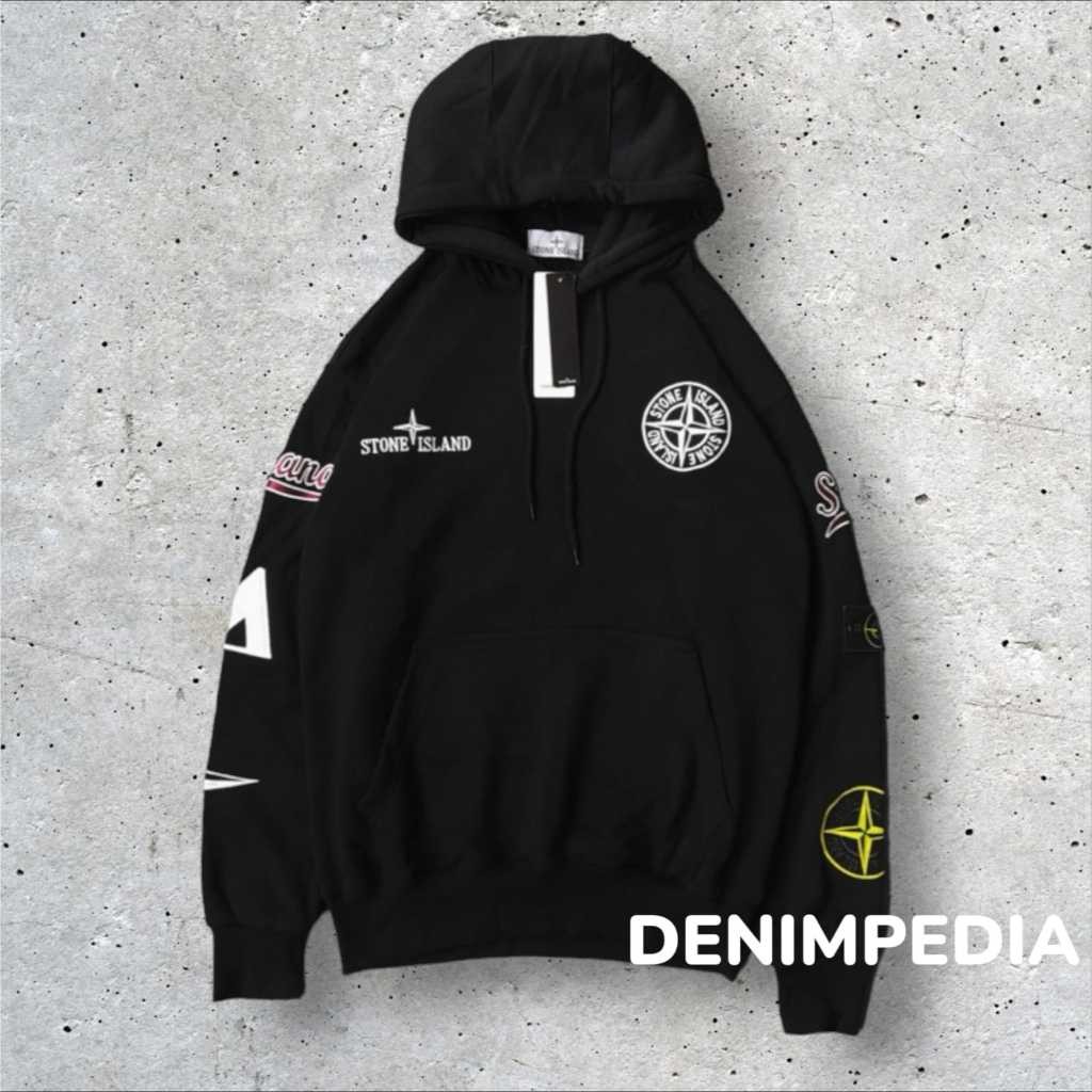 Vall Hoodie jaket stone island full bordir premium original