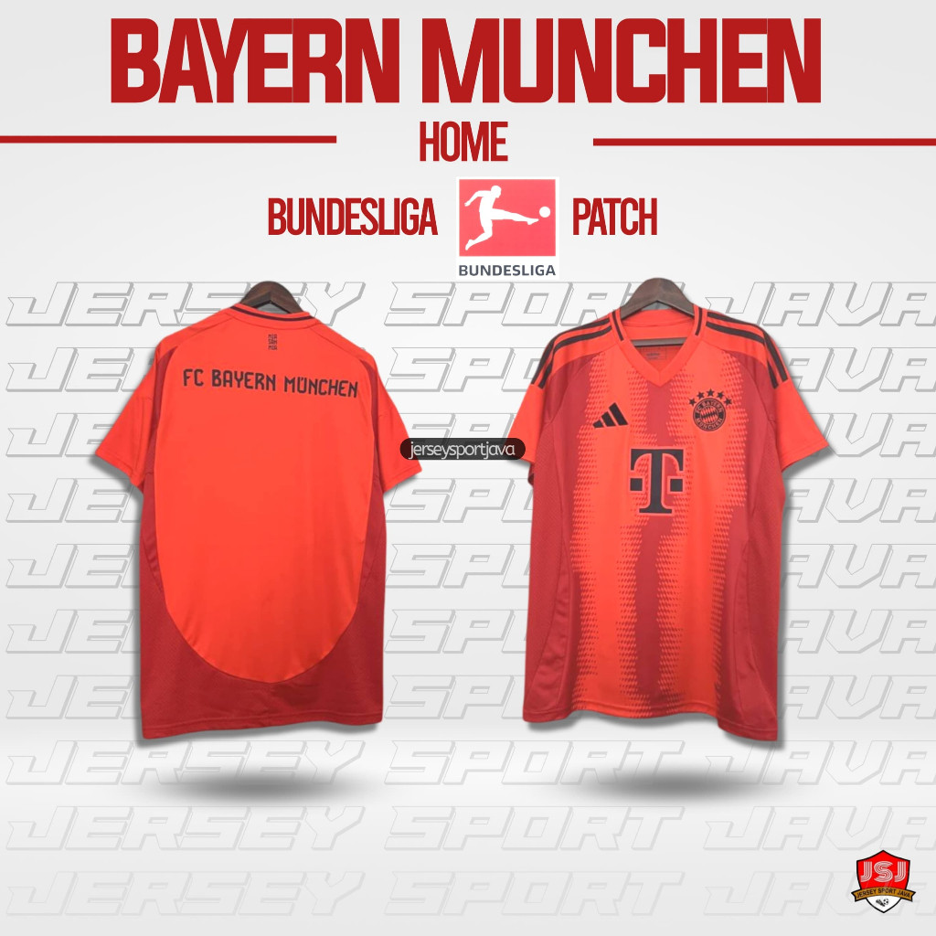 RB22 ( READY STOK ) SETELAN FULLSET JERSEY BAJU + CELANA BOLA PRIA BAYERN MUNCHEN HOME 2025 NEW