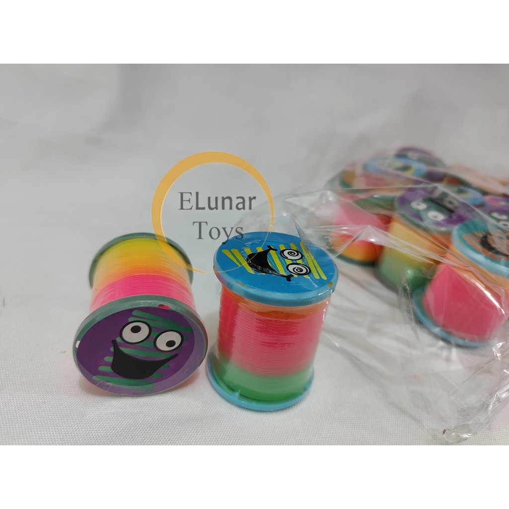 RB22 Mainan Anak Per / Pegas Slinky Spring Rainbow (GROSIR) Emoticon dan Karakter Lucu Motorik