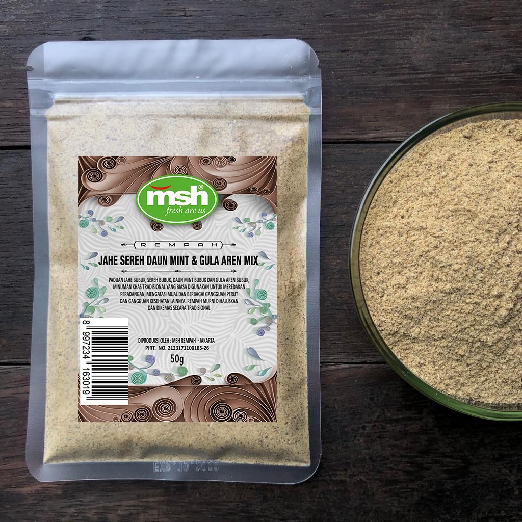 

MSH Jahe Sereh Daun Mint & Gula Aren Mix 50 g