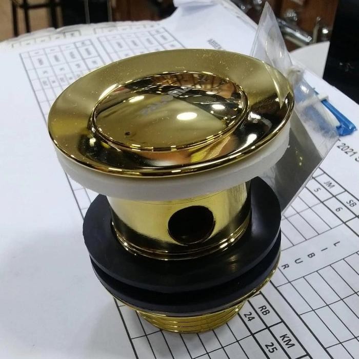 Paloma Keran wastafel panas dingin set afur penutup lubang gold