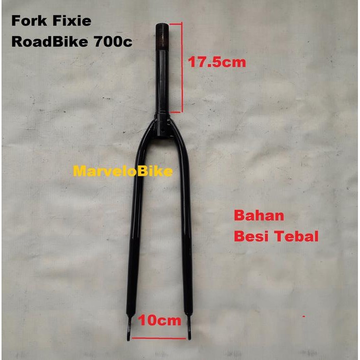 PROMO.. FORK SEPEDA FIXIE ROADBIKE 700C UKURAN STANDAR 22.2MM BESI