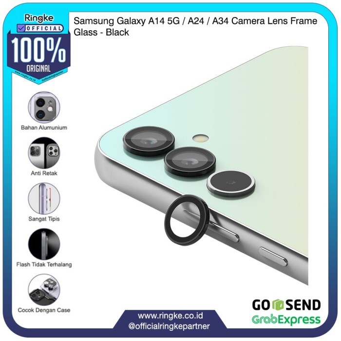 

Toso - Ringke Samsung A14 5G / A24 / A34 Camera Lens Frame Glass Black
