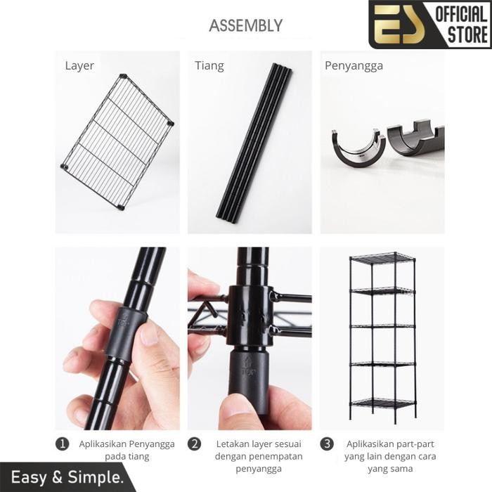 ES RAK TINGKAT SERBAGUNA RAK 5 SUSUN RAK PENYIMPANAN RAK SUSUN DAPUR