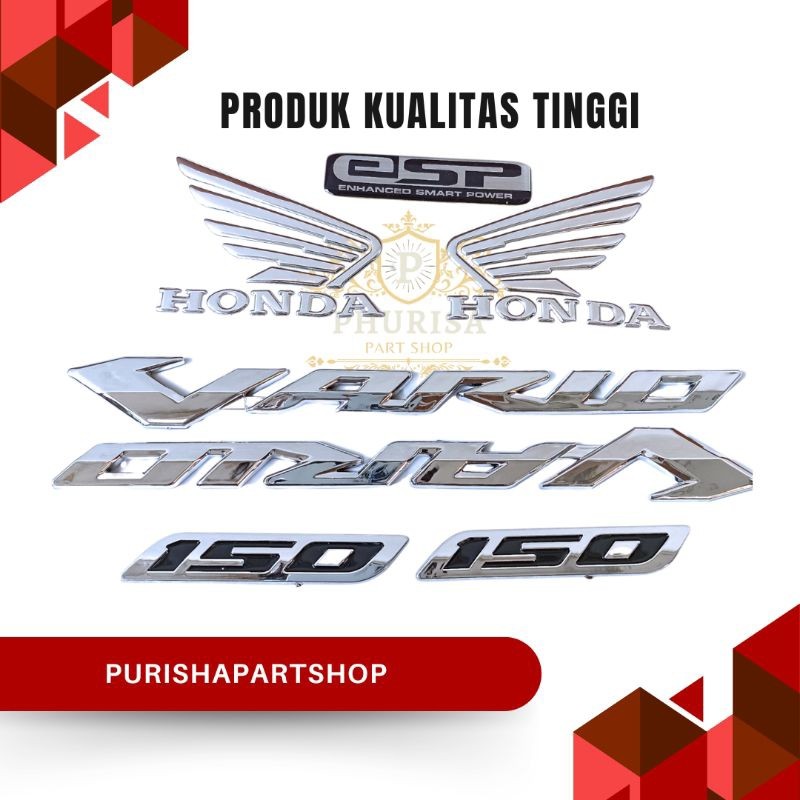 EMBLEM PAKET LENGKAP VARIO 150 LED OLD FULL SET / LOGO TIMBUL VARIO 150 3D PAKET KOMPLIT
