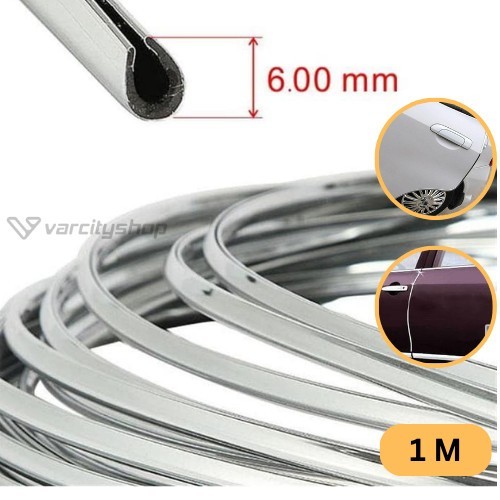 List Moulding Chrome 6mm Lis Silver List Jendela List Pintu Mobil
