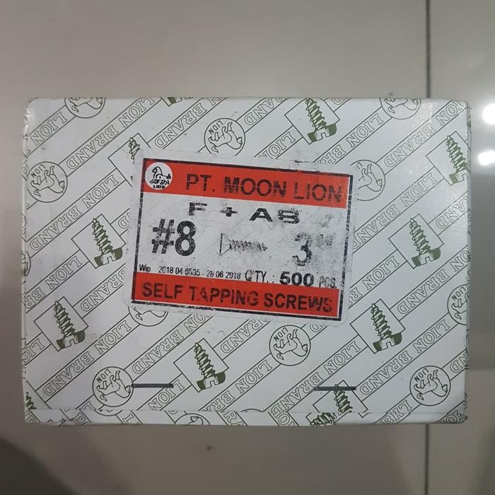 (500 PCS) #8 X 3 " INCH MOON LION SCREW SEKRUP SKRUP KAYU / 1 DUS
