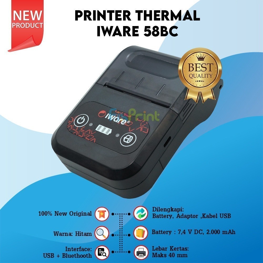 Printer Bluetooth C58BT SUPPORT MOKA POS / PRINTER BLUETOOTH KASIR / Printer Iware Bluetooth Iware