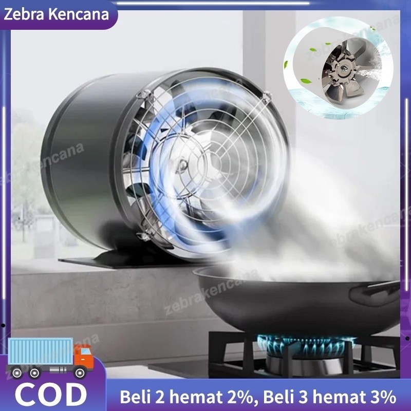 4 Inch Blower Penghisap Asap Dapur Hexos Penyedot Asap Dapur Exhaust Metal Exhaust Fan Stainless