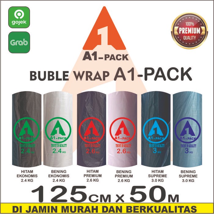

Aman - Plastik Bubble Wrap Bening Hitam 125 X 50M A1Pack Bubblewrap Bublewrap