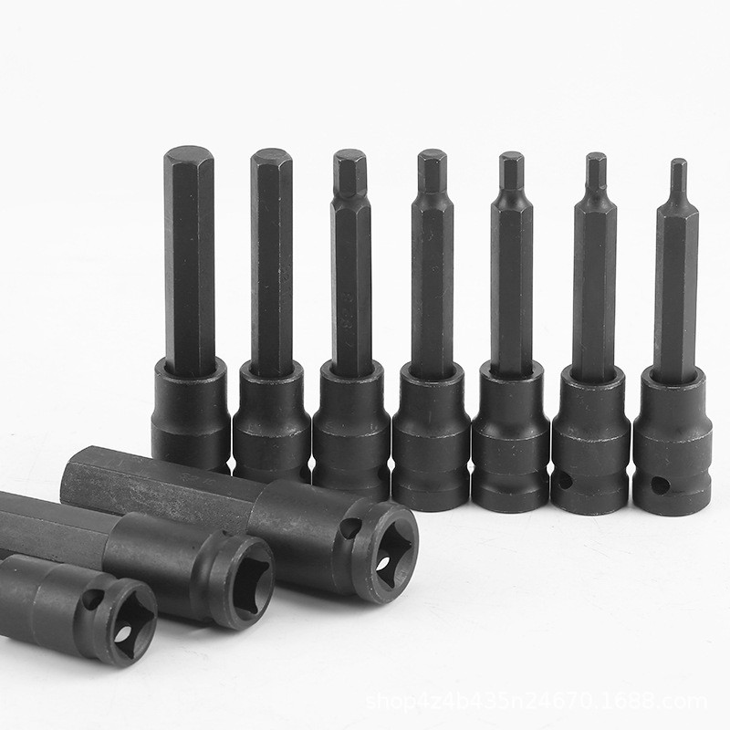 1PC 100MM Long 1/2' Drive Hex Bit Sockets H5 H6 H7 H8 H9 H10 H12 H14 H19 Screwdriver Bit Socket Hand