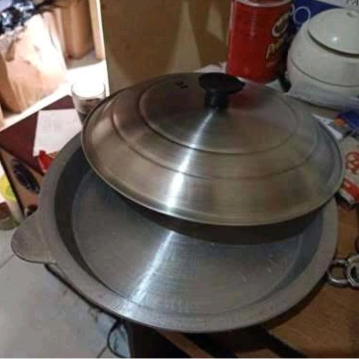 LOYANG CETAKAN MARTABAK MANIS MINI 13-11 CM PLUS TUTUP BAHAN BAJA COR ANTIENGKET