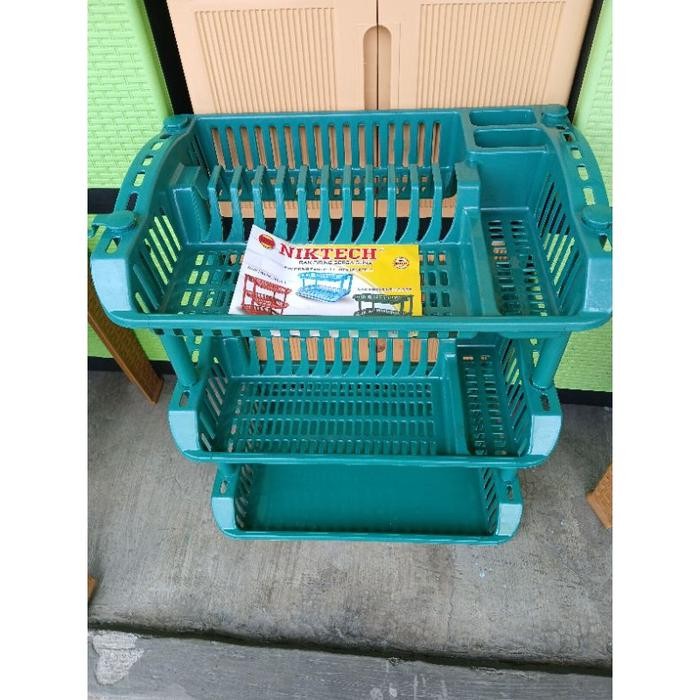 RAK PIRING PLASTIK JUMBO SUSUN 3 TEBAL NTH MURAH / RAK PIRING JUMBO