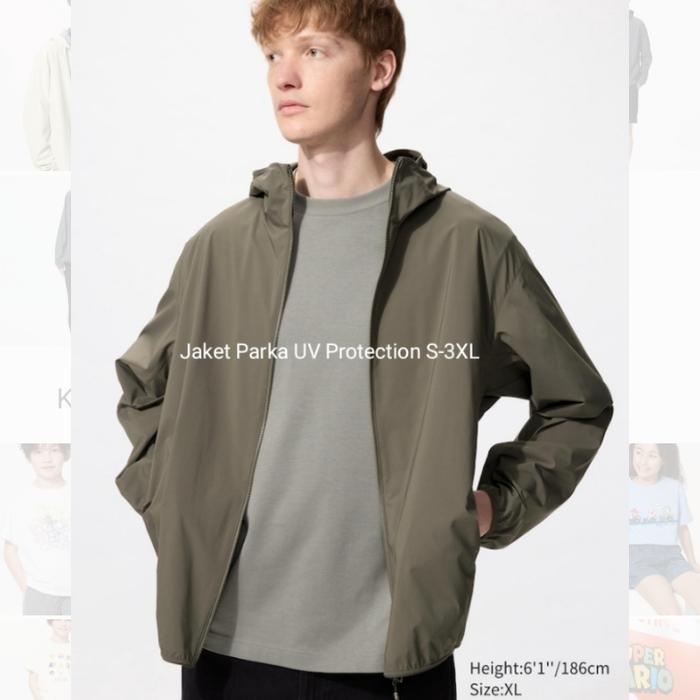 Jaket PARKA SAKU UV protection olahraga ringan UNIQLO ORIGINAL MURAH