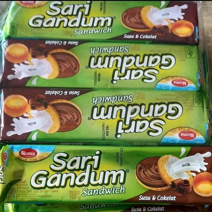 

Roma Sari Gandum rasa coklat 110g 1 pak isi 6pcs Biskuit Susu Cookies