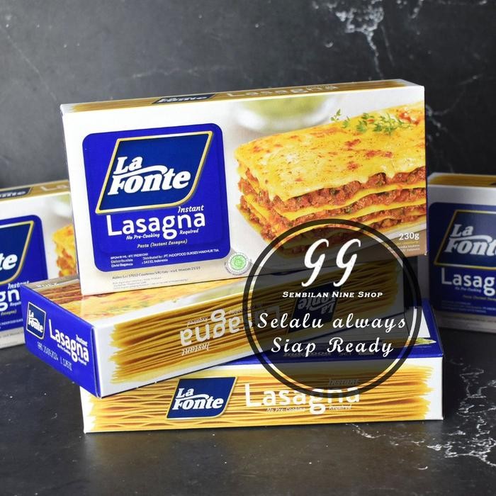 

Ready JT La Fonte LASAGNA 230 Gram Instant Pasta Lafonte Sheet Lembar Halal