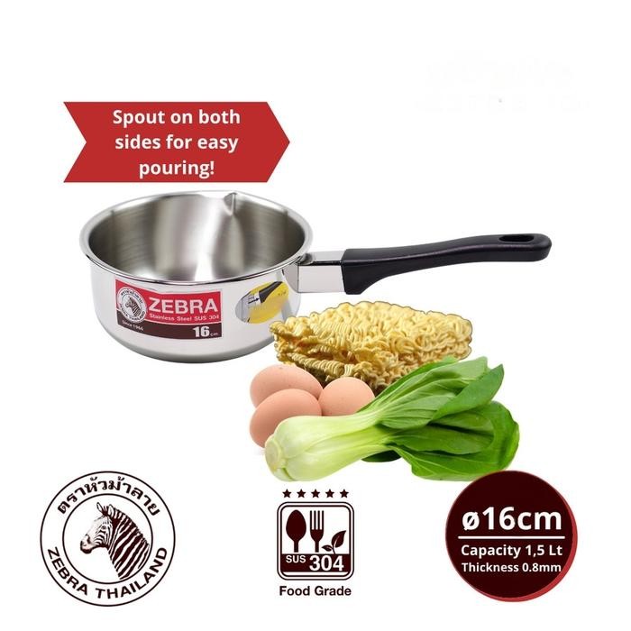 Wajan Panci Susu Panci Indomie Sauce Pan Stainless Steel Zebra