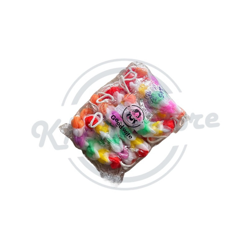 

Promo (12 Pcs) Spon Mandi Kepang 35Gr Pelangi Sponge Badan Rainbow Best Quality