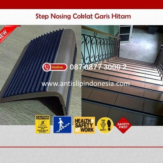 step nosing karet/ stair nosing /anti slip tangga hitam coklat