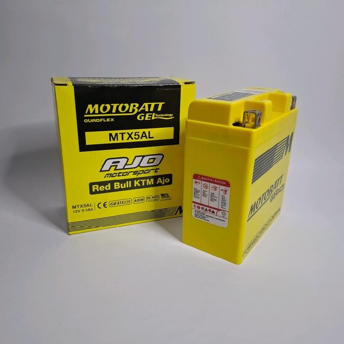 Aki Motor Yamaha Mio Sporty, Vega zr, Jupiter Mx Old, MOTOBATT MTX5AL GEL/Aki Kering rans