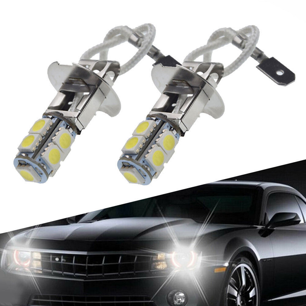 2x untuk H3 Lampu Kabut Mobil Lampu Berkendara DRL 12V 5050 Chip LED 6000K Senter Putih Bohlam Pengg