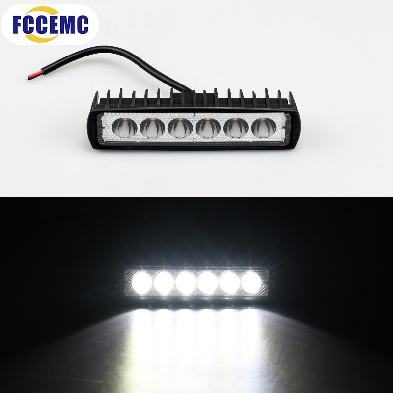 6 LED Lampu Kerja Mobil Offroad Lampu Sorot Siang Hari 12V Sinar Banjir untuk Jeep 4X4 ATV 4WD SUV A
