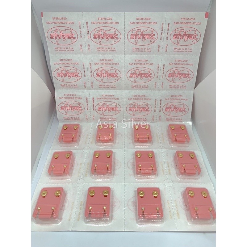 Anting Studex Tindik Bayi & Dewasa Gold dan Silver Ukuran Mini Mata Putih Asli USA Per Pcs - Anting