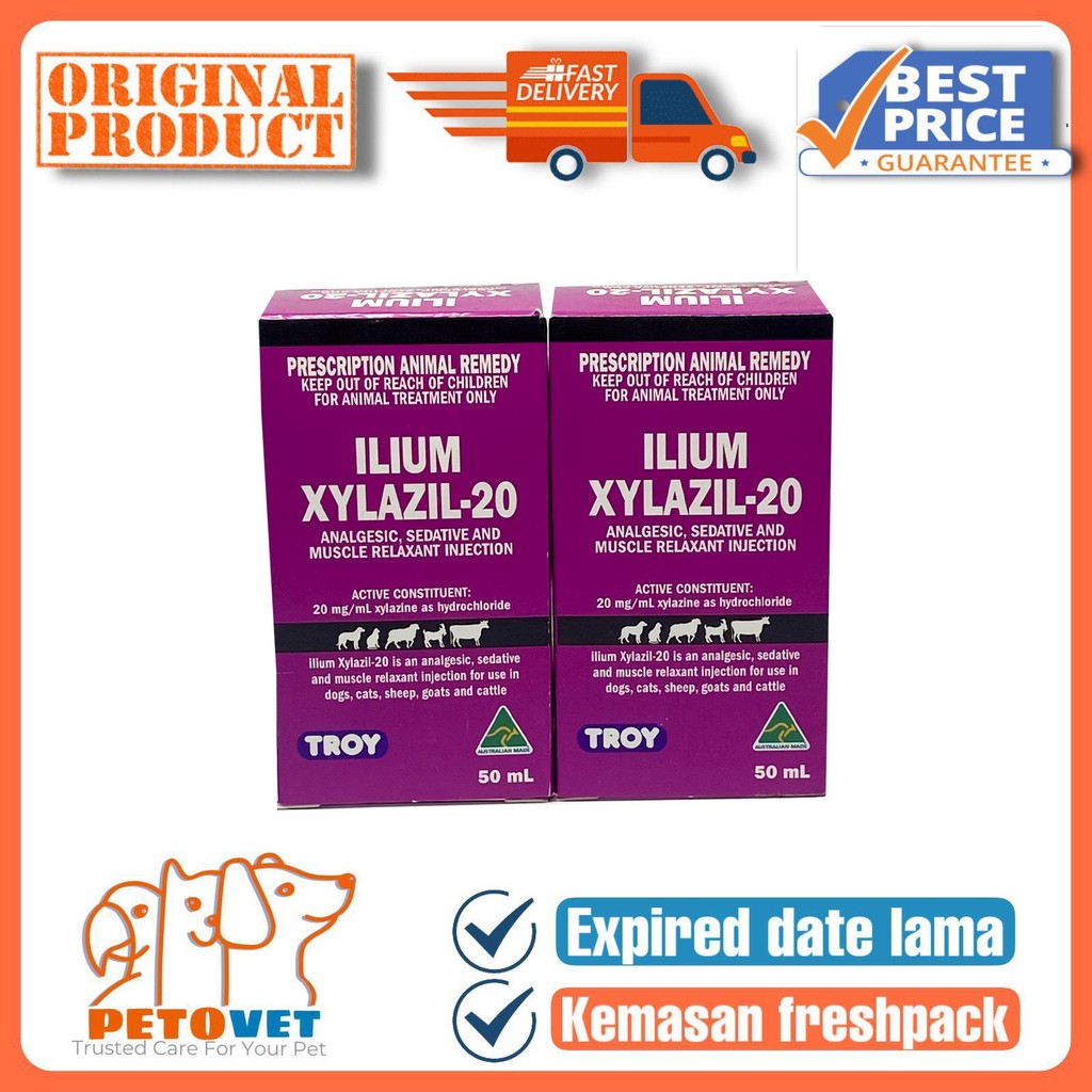 Xylazil-20 ilium Asli Original Untuk Hewan Ampuh XYLAZIL-20 ILIUM Injection 50ml ASLI ORIGINAL Untuk