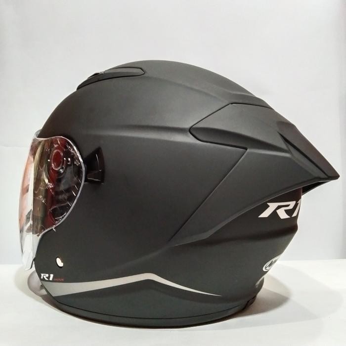 Afifa.store9 HELM NHK R1 MAX SOLID BLACK DOFF HELM HALF FACE