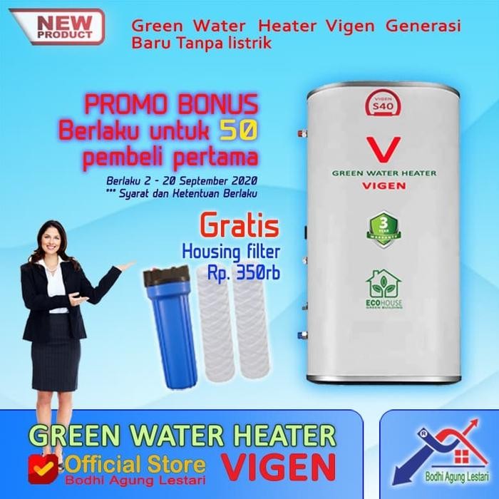 Green Water Heater Vigen - Aircon Grab/Gosend