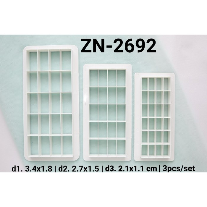 ZN-2692 Cutter embosser cetakan fondant cookie cutter kotak persegi