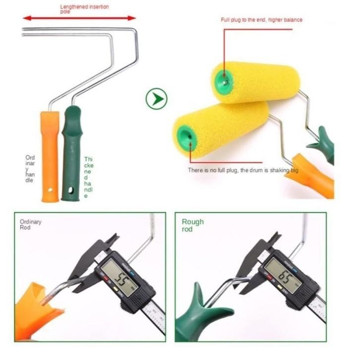 [Konaa] 8 Inch Roll Motif Cat Dinding Kuas Roll Cat Tekstur Kamprot Kuas Roll Cat Roll Tekstur