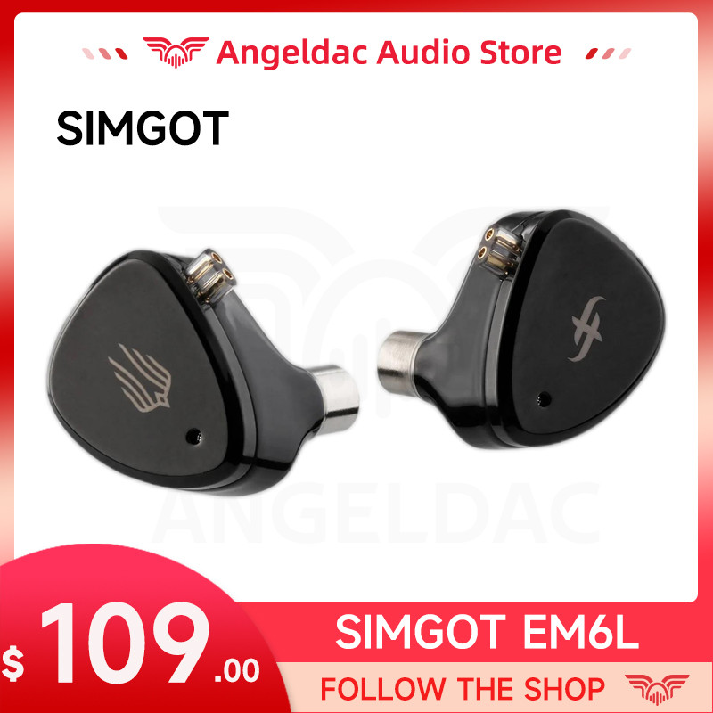 SIMGOT EM6L 1DD + 4BA Hybrid Driver In-ear Monitor HiFi IEM Earphone
