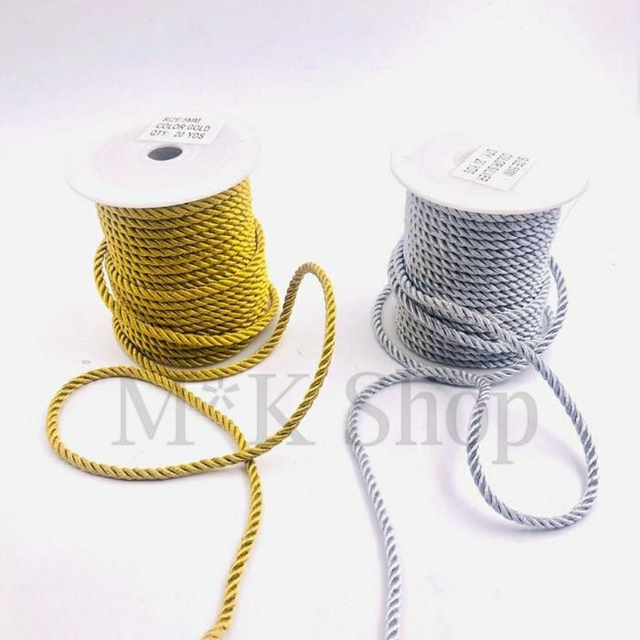 PREMIUM Tali Kur model Tambang Emas/Perak 5 mm